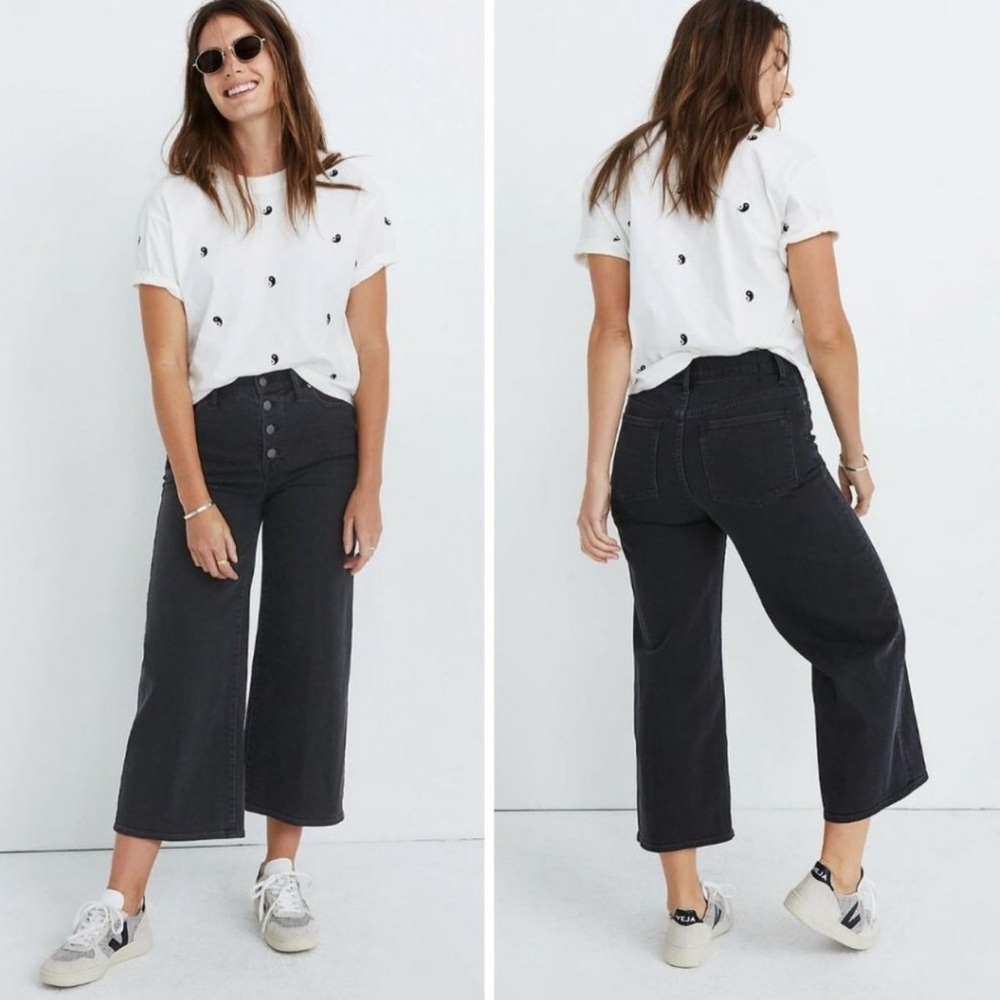 Madewell Wide-Leg Crop Jeans in Lunar Wash